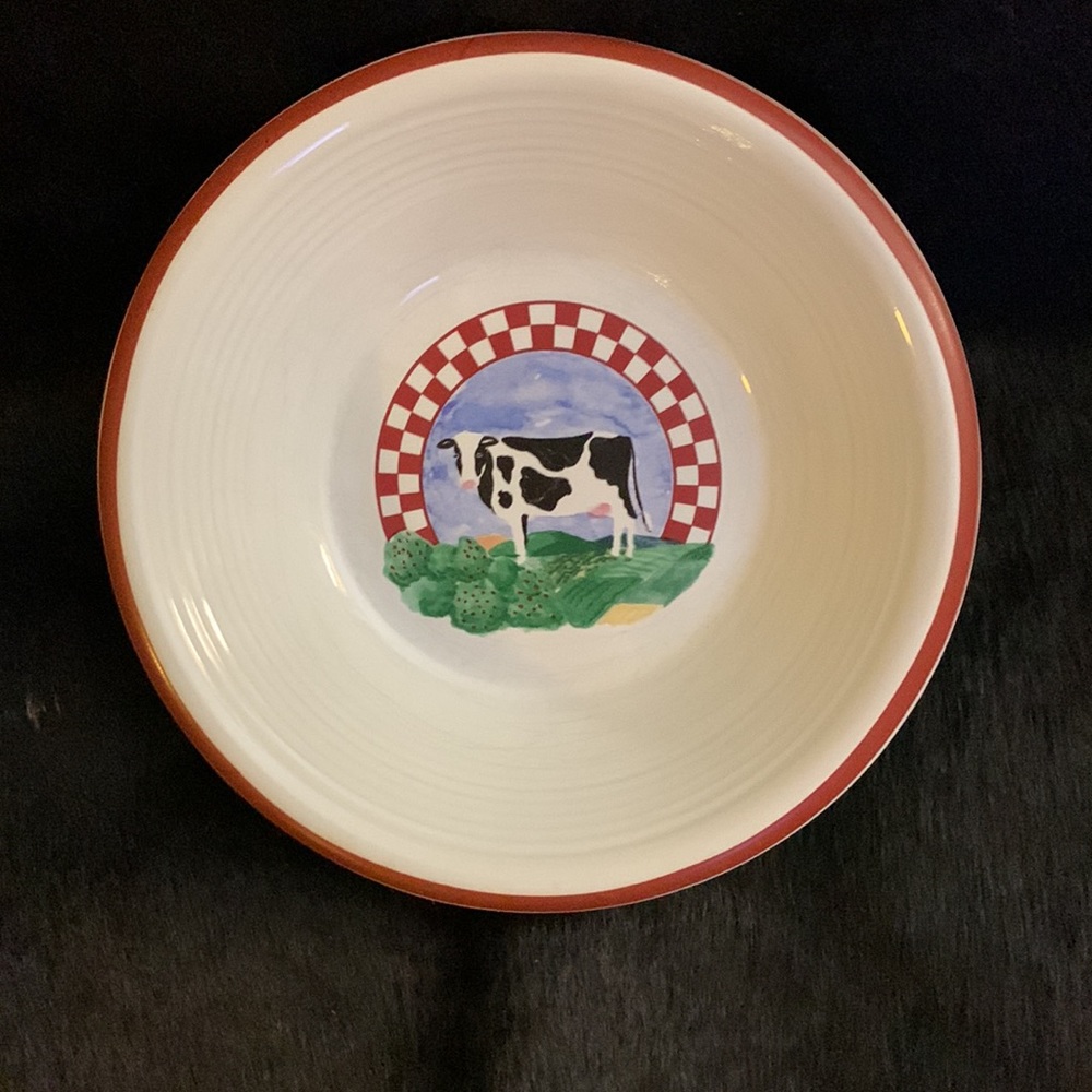 Ceramic cow bowl